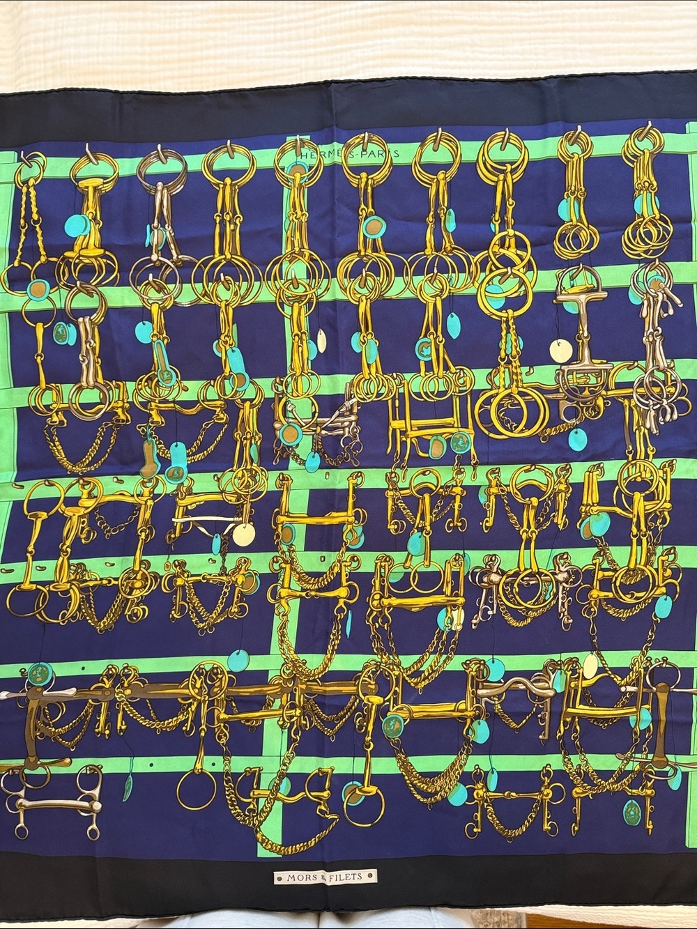 Hermès "Mors & Filets" silk scarf designed by Marie-Françoise Héron
